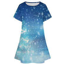 Cargar imagen en el visor de la galería, Short-sleeved Dress Christmas Tree, Starlight, Stars, Winter