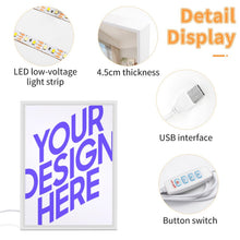Cargar imagen en el visor de la galería, Espejo de luz nocturna personalizado con patrón foto texto