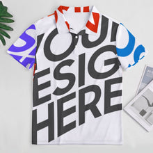Cargar imagen en el visor de la galería, Polo de verano B612 de seda hielo para hombre personalizado con patrón foto texto (impresión de imágenes múltiples)