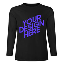 Cargar imagen en el visor de la galería, Camiseta de manga larga para hombre 100% algodón con estampado frontal en varios colores personalizado con patrón foto texto