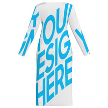 Cargar imagen en el visor de la galería, MXLD01 Vestido de Manga Larga para Mujer RRCRQ personalizado con patrón foto texto (impresión de imagen única)