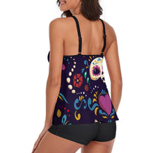 Cargar imagen en el visor de la galería, Conjunto Baño Mujer Dos Piezas Falda Personalizable | Top Ajustable y Short