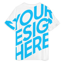 Cargar imagen en el visor de la galería, Camiseta de mujer con cuello redondo holgado y mangas de hoja de loto NT103 personalizado con patrón foto texto (impresión de imagen única)