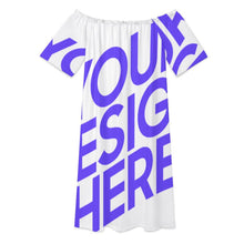 Cargar imagen en el visor de la galería, Vestido con hombros descubiertos para mujer F9Q vestido sexy informal de verano personalizado con patrón foto texto