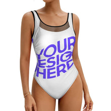 Cargar imagen en el visor de la galería, 2024 NUEVO traje de baño para mujer SDS2006 monokini de una pieza con traje de baño moldeador de tela de malla personalizado con patrón foto texto (impresión de imagen única)