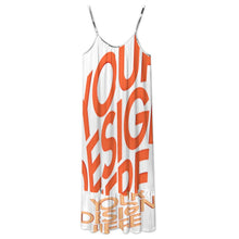 Cargar imagen en el visor de la galería, Vestido midi con tirantes finos para mujer D7Q personalizado con patrón foto texto (impresión de imágenes múltiples)