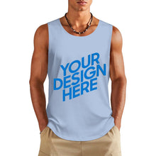 Cargar imagen en el visor de la galería, Camiseta de tirantes de algodón para hombre BX multicolor con estampado a doble cara personalizado con patrón foto texto