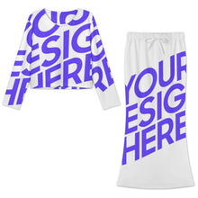 Cargar imagen en el visor de la galería, Conjunto de falda larga para mujer LYQ165 personalizado con patrón foto texto