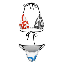 Cargar imagen en el visor de la galería, Conjunto de bikini triangular sexy para mujer SDS0314 personalizado con patrón foto texto (impresión de imágenes múltiples)