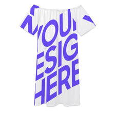 Cargar imagen en el visor de la galería, Vestido con hombros descubiertos para mujer F9Q vestido sexy informal de verano personalizado con patrón foto texto