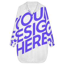 Cargar imagen en el visor de la galería, Vestido camisero de manga larga para mujer KCS personalizado con patrón foto texto
