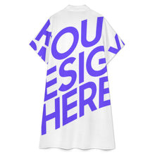 Cargar imagen en el visor de la galería, Vestido camisero de longitud media con puños para mujer B15Q personalizado con patrón foto texto (impresión de imagen única)