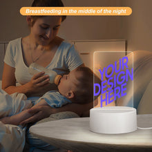 Cargar imagen en el visor de la galería, Luz nocturna acrílica con base redonda de plástico personalizado con patrón foto texto