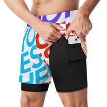 Cargar imagen en el visor de la galería, Bañador para hombre SDS076 pantalones cortos deportivos de playa personalizado con patrón foto texto (impresión de imágenes múltiples)