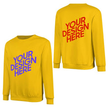 Cargar imagen en el visor de la galería, 100% algodón impreso en la parte delantera y trasera sudadera unisex de manga larga hombres mujeres diferentes colores camiseta personalizado con patrón foto texto
