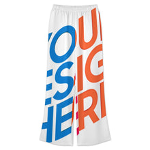 Cargar imagen en el visor de la galería, Conjunto de mujer YKL04 de camisa de cuello redondo con mangas murciélago y pantalón ancho con cintura elástica personalizado con patrón foto texto (impresión de imágenes múltiples)