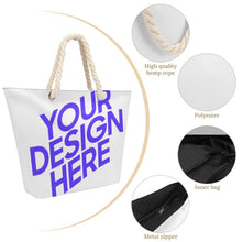 Cargar imagen en el visor de la galería, Bolsa de Cuerda de Cáñamo de Gran Capacidad XB0601066 personalizado con patrón foto texto (impresión de imagen única)