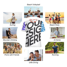 Cargar imagen en el visor de la galería, Camiseta NT unisex de cuello redondo y ajuste regular de manga corta personalizado con patrón foto texto (impresión de imágenes múltiples)