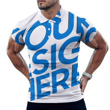 Cargar imagen en el visor de la galería, Polo de Seda Hielo de Verano para Hombre B612 personalizado con patrón foto texto (impresión de imagen única)