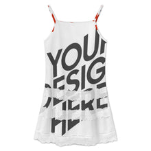 Cargar imagen en el visor de la galería, Vestido lencero con ribete de encaje para mujer SDS2520 personalizado con patrón foto texto (impresión de imágenes múltiples)