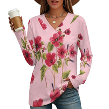 Cargar imagen en el visor de la galería, V-neck Button-up Top Flowers
