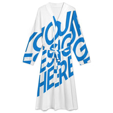 Cargar imagen en el visor de la galería, Camisón unisex de manga larga con cinturón LM127 personalizado con patrón foto texto (impresión de imagen única)