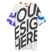 Cargar imagen en el visor de la galería, Camisón holgado de manga corta para mujer talla grande LM475 personalizado con patrón foto texto (impresión de imágenes múltiples)