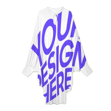 Cargar imagen en el visor de la galería, Vestido Dolman casual de manga larga para mujer WQ talla grande ajuste holgado personalizado con patrón foto texto