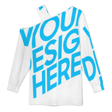 Cargar imagen en el visor de la galería, Camiseta asimétrica de manga larga con tirantes midi LDV personalizado con patrón foto texto (impresión de imagen única)