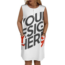 Cargar imagen en el visor de la galería, Vestido Chaleco LM456 para Mujer con 2 Bolsillos Grandes personalizado con patrón foto texto (impresión de imágenes múltiples)