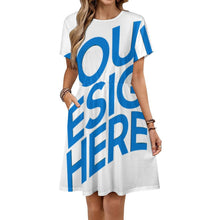 Cargar imagen en el visor de la galería, Vestido de manga corta para mujer LM414 personalizado con patrón foto texto
