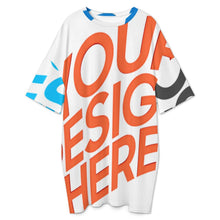 Cargar imagen en el visor de la galería, Camisón de pijama suelto de seda helada para mujer talla grande LM475 personalizado con patrón foto texto (impresión de imágenes múltiples)