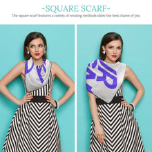 Cargar imagen en el visor de la galería, Pañuelo de Seda Bufanda Cuadrada Multifuncional para mujer NZ215 Personalizado con impresión completa con Foto Logo Patrón Texto