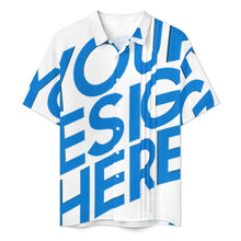 Cargar imagen en el visor de la galería, Camisa plisada de manga corta para hombre LM005 personalizado con patrón foto texto (impresión de imagen única)