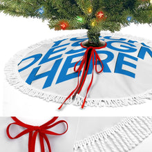 Cargar imagen en el visor de la galería, Falda para árbol de Navidad (estilo flecos) (diferentes imágenes en ambos lados) personalizado con patrón foto texto