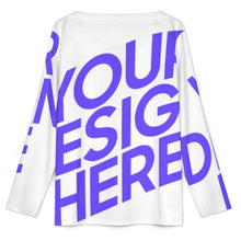 Cargar imagen en el visor de la galería, Blusa YUC de manga larga con cuello en V y botones en la parte delantera para mujer personalizado con patrón foto texto (impresión de imagen única)