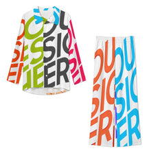 Cargar imagen en el visor de la galería, Conjunto de ropa de estar por casa informal de manga larga para mujer A73TZ personalizado con patrón foto texto (impresión de imágenes múltiples)