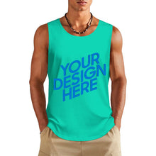 Cargar imagen en el visor de la galería, Camiseta de tirantes de algodón para hombre BX multicolor con estampado a doble cara personalizado con patrón foto texto
