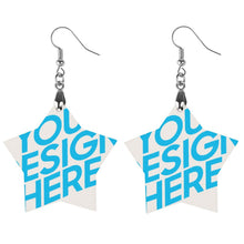 Cargar imagen en el visor de la galería, Pendientes de madera natural colgantes para mujeres y niñas SS1405003 Personalizados con Foto, Texto o Logo