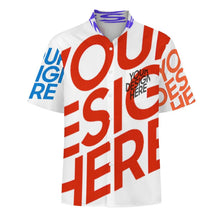 Cargar imagen en el visor de la galería, Camisa de hombre de manga corta con cuello alto y bolsillo LM058 personalizado con patrón foto texto (impresión de imágenes múltiples)