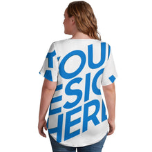 Cargar imagen en el visor de la galería, Camiseta de Seda Hielo de Manga Corta con Cuello en V para Mujer NZ109 personalizado con patrón foto texto (impresión de imagen única)