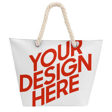 Cargar imagen en el visor de la galería, Bolsa de mano de cuerda de cáñamo de gran capacidad personalizado con patrón foto texto (impresión de imágenes múltiples)