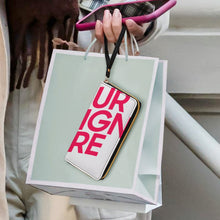 Cargar imagen en el visor de la galería, Cartera de piel con cordón para mujer y hombre personalizado con patrón foto texto (misma imagen por ambas caras)