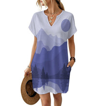 Cargar imagen en el visor de la galería, Vestido Casual Personalizado con Cuello en V y Bolsillos