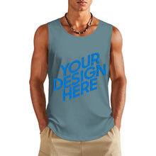 Cargar imagen en el visor de la galería, Camiseta de tirantes de algodón para hombre BX multicolor con estampado a doble cara personalizado con patrón foto texto
