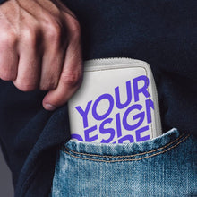 Cargar imagen en el visor de la galería, Tarjetero de piel sintética con cremallera personalizado con patrón foto texto (impresión de imágenes múltiples)