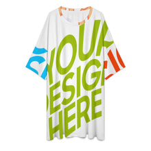 Cargar imagen en el visor de la galería, Vestido de manga corta irregular para mujer TXLD429 personalizado con patrón foto texto (impresión de imágenes múltiples)