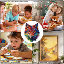 Cargar imagen en el visor de la galería, Puzzles / Rompecabezas con forma irregular de cabeza de lobo personalizado con Impresión Completa de Una Imagen con Foto Logo Patrón Texto