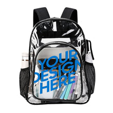 Cargar imagen en el visor de la galería, Mochila Escolar transparente con Bolsillo de Malla personalizado con patrón foto texto