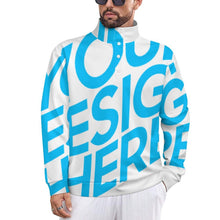 Cargar imagen en el visor de la galería, Sudadera unisex de manga larga con cuello alto CUALQUIER personalizado con patrón foto texto